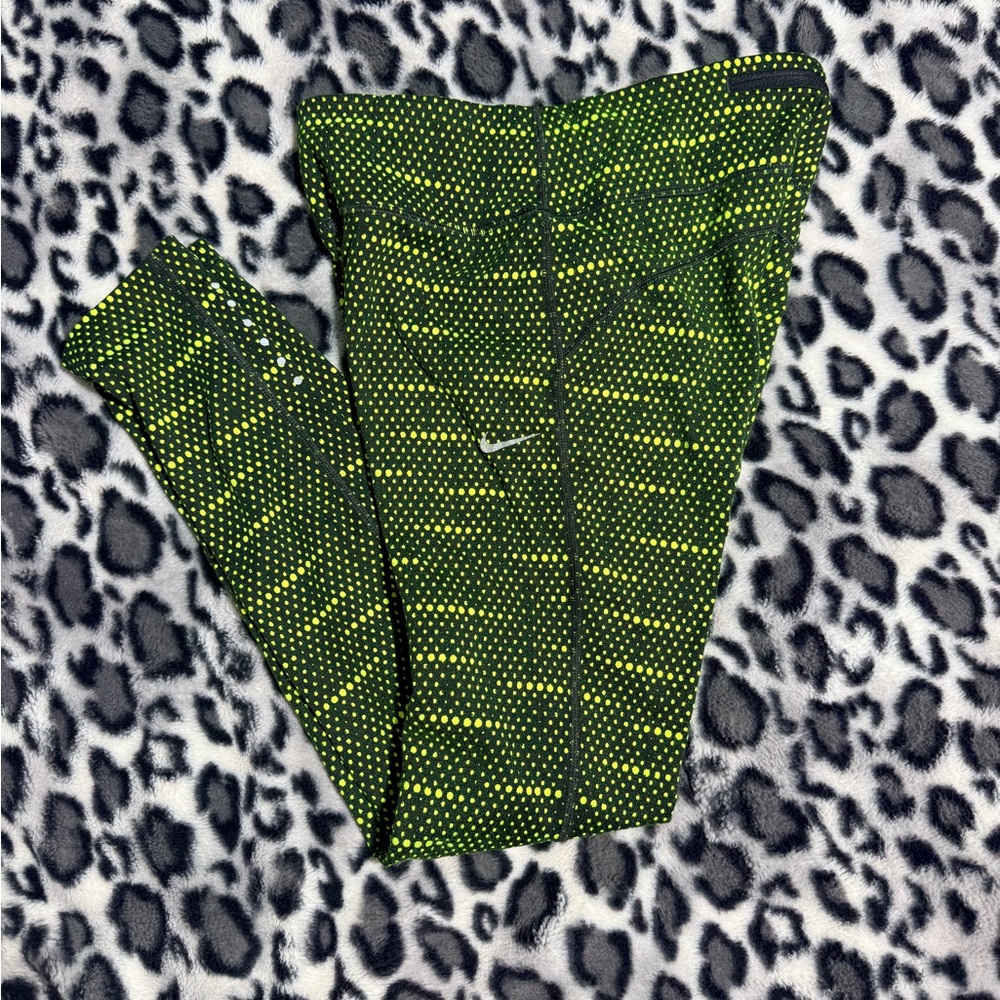 Nike Black and Yellow Patterned Leggings